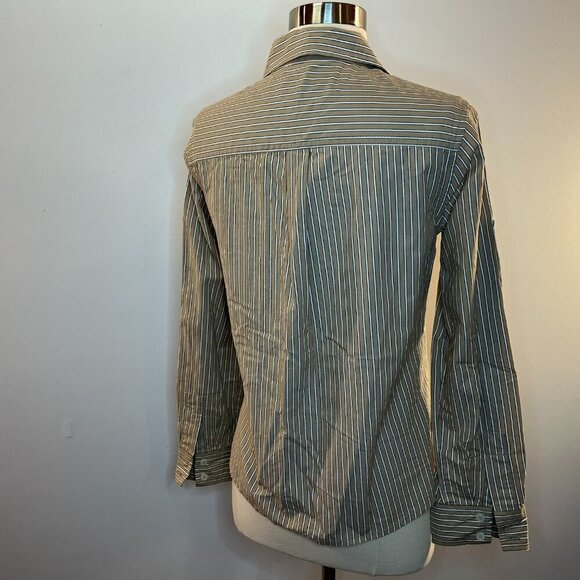 Liz Claiborne Tan Striped Button Up Shirt - Size Small - NWT $59 - Picture 3 of 4